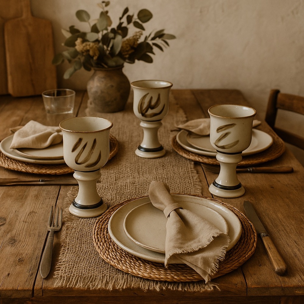 Hand-Thrown Chalice Set (Set of 3)